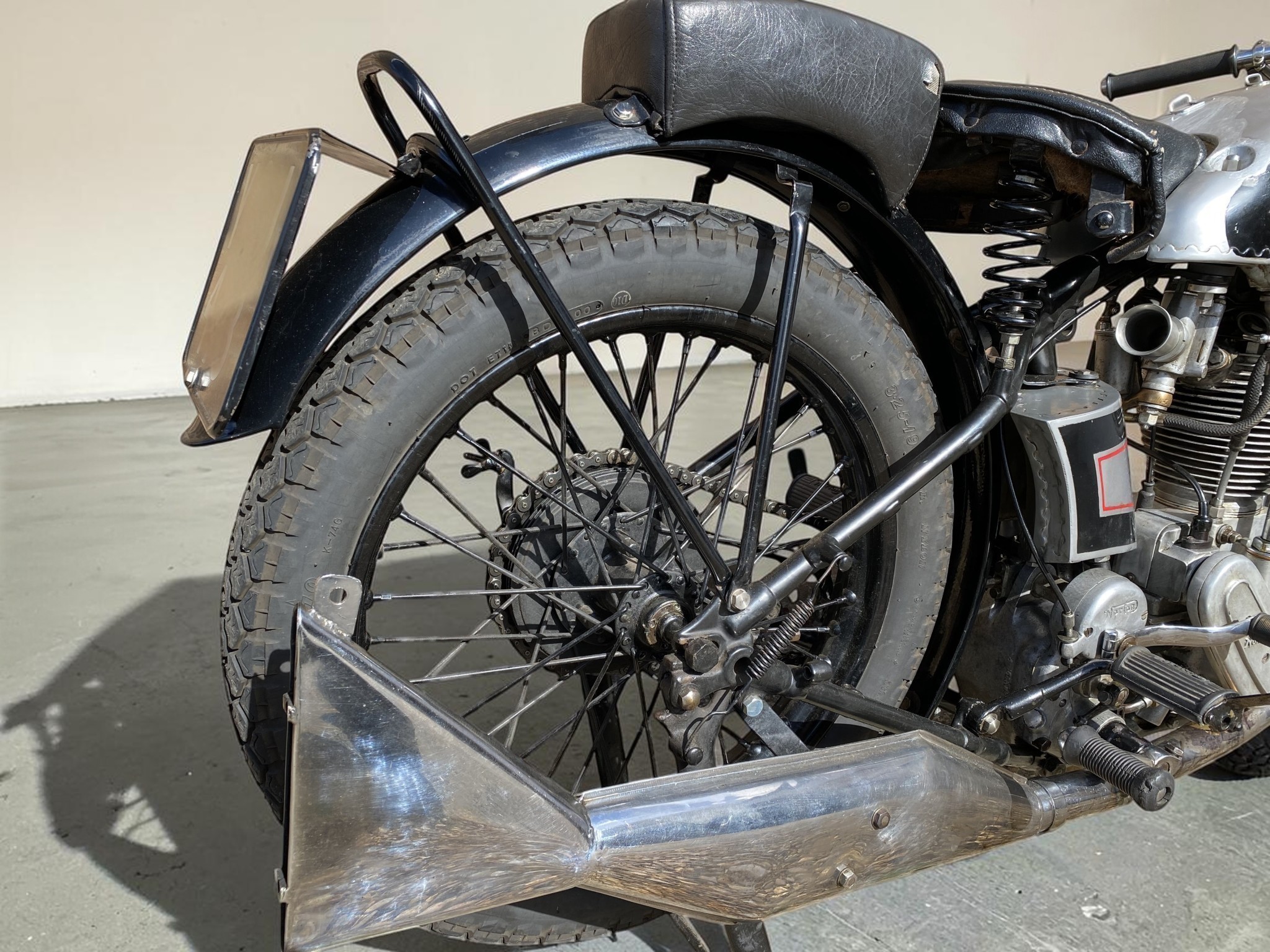1933 Norton International Model 30 exhaust detail